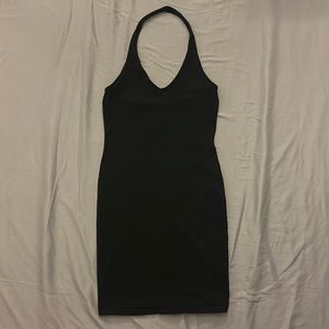 H&M black halter mini dress